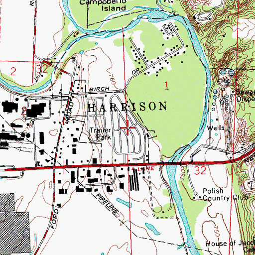 Topographic Map of Sunny Acres Mobile Home Park, OH