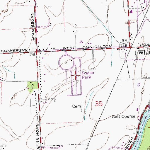 Topographic Map of Pineview Estates, OH