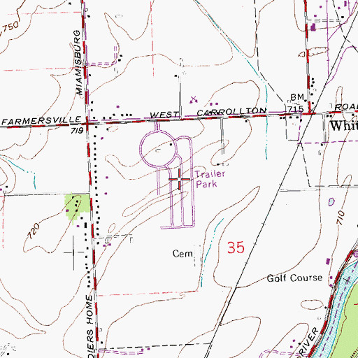 Topographic Map of Pineview Estates, OH