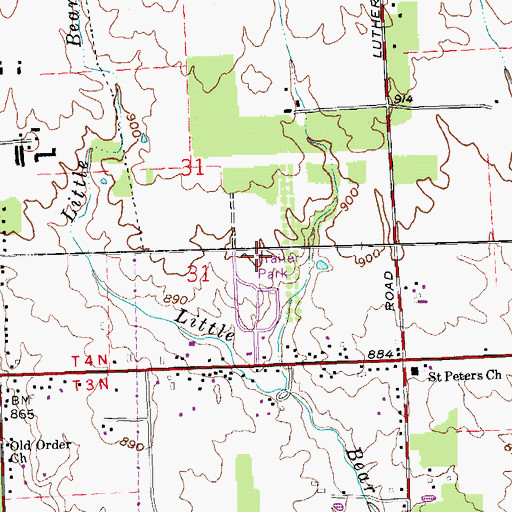 Topographic Map of Voyager Village West, OH