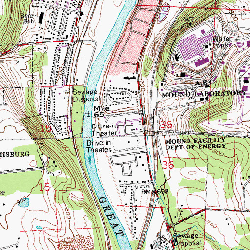 Topographic Map of Maple Grove Mobile Home Park, OH
