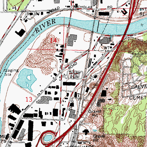 Topographic Map of Circle Z Mobile Home Park, OH