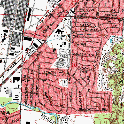 Topographic Map of Hide A Way Mobile Home Park, OH