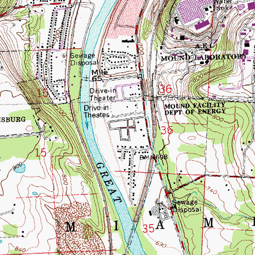Topographic Map of Ideal Mobile Home Park, OH
