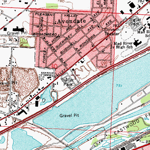 Topographic Map of Laws Mobile Home Park, OH