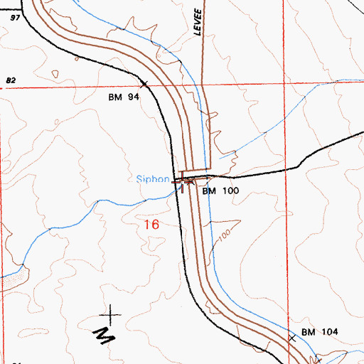 Topographic Map of Siphon Five, CA