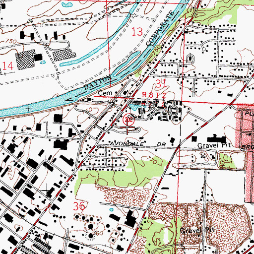 Topographic Map of Avondale Trailer Court, OH