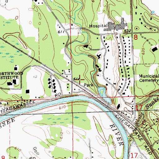 Topographic Map of Holy Scripture Lutheran Church, MI
