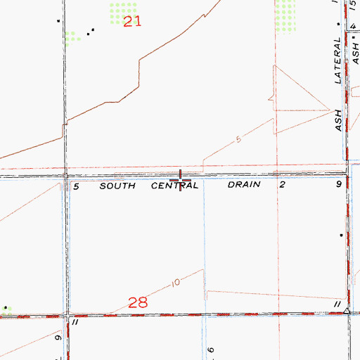 Topographic Map of South Central Drain Two, CA