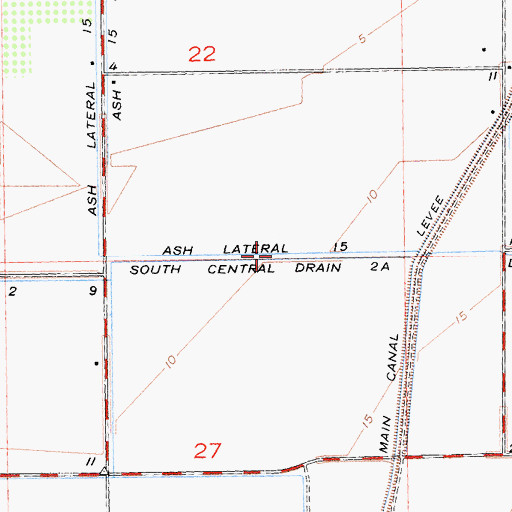 Topographic Map of South Central Drain Two-A, CA