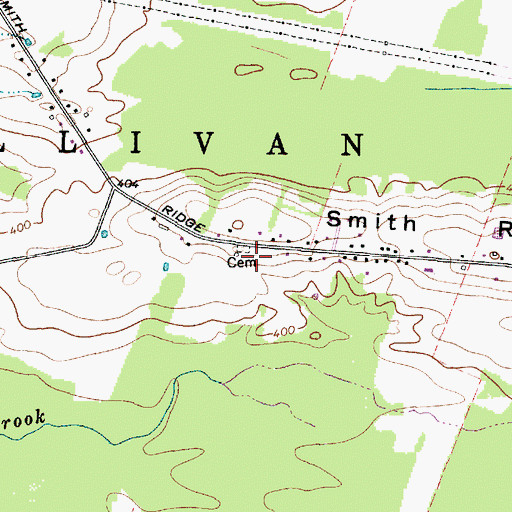 Topographic Map of Smith's Ridge Cemetery, NY