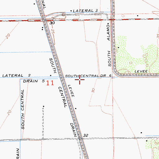 Topographic Map of South Central Drain Six, CA