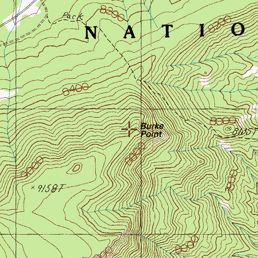 Topographic Map of Burke Point, AZ