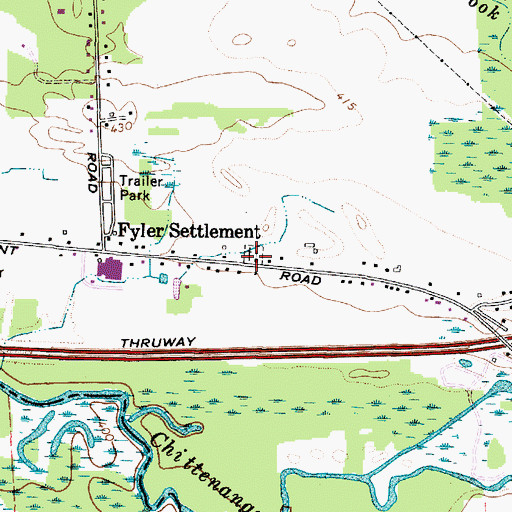 Topographic Map of Fyler Cemetery, NY