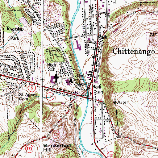 Topographic Map of Harrington Cemetery, NY