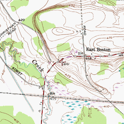 Topographic Map of Sullivan Cemetery, NY