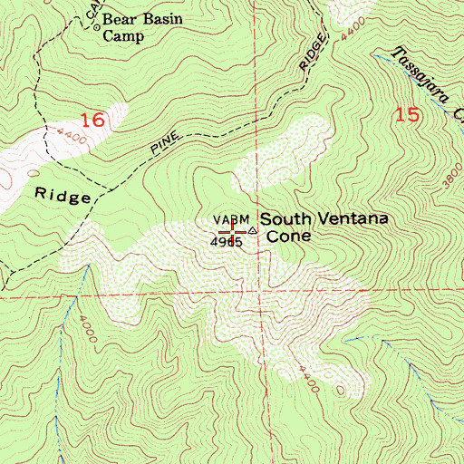 Topographic Map of South Ventana Cone, CA