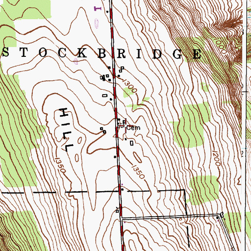 Topographic Map of West Hill Cemetery, NY