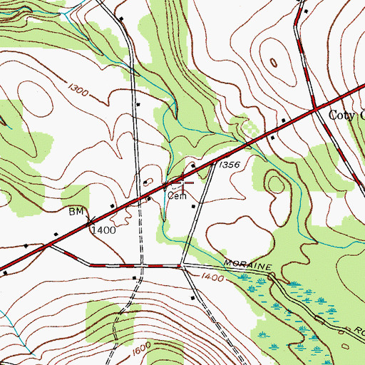 Topographic Map of Needham Cemetery, NY