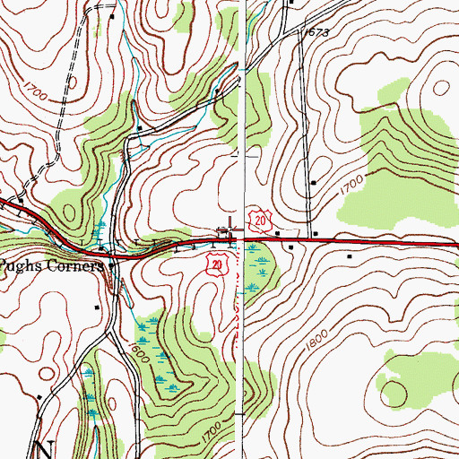 Topographic Map of Tog Hill Cemetery, NY