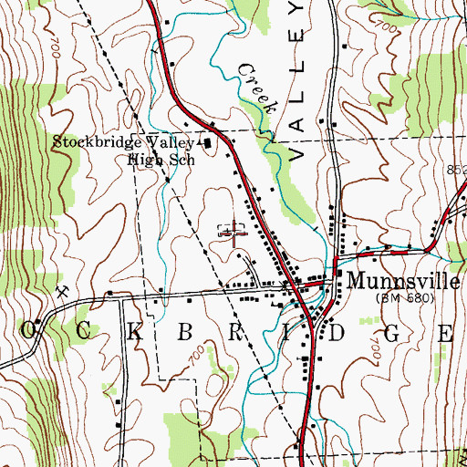 Topographic Map of Munnsville Village Cemetery, NY