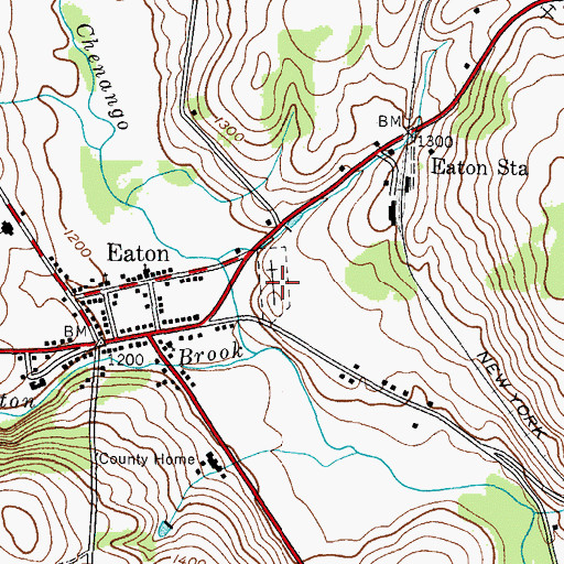 Topographic Map of Eaton Village Cemetery, NY