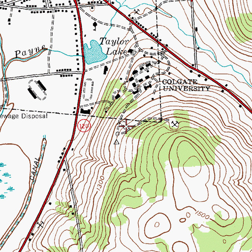 Topographic Map of Colgate Cemetery, NY