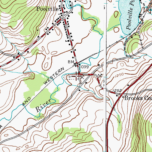 Topographic Map of Poolville Rural Cemetery, NY