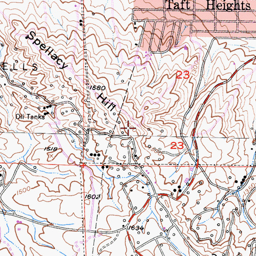 Topographic Map of Spellacy Hill, CA