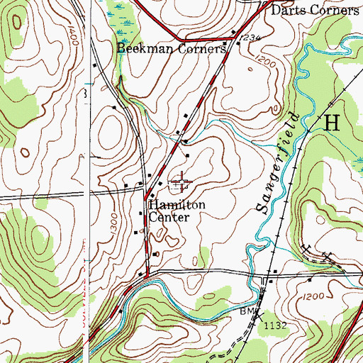 Topographic Map of Hamilton Center Cemetery, NY