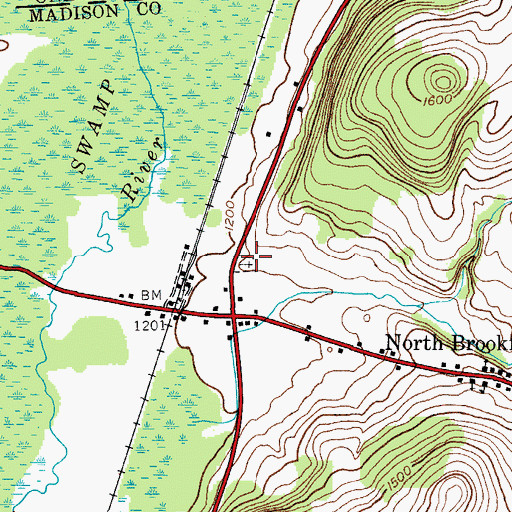 Topographic Map of North Brookfield Cemetery, NY