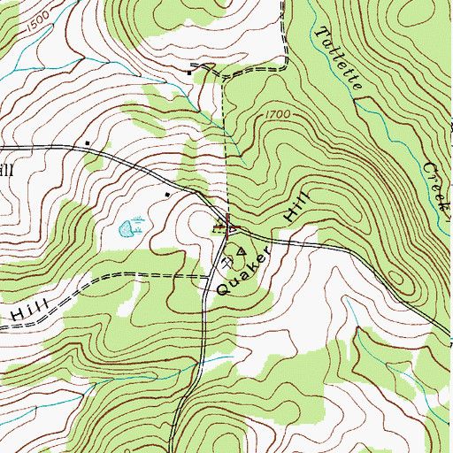Topographic Map of Quaker Hill Cemetery, NY