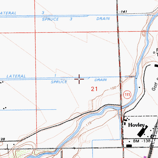Topographic Map of Spruce One Drain, CA