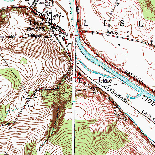 Topographic Map of Lisle Cemetery, NY
