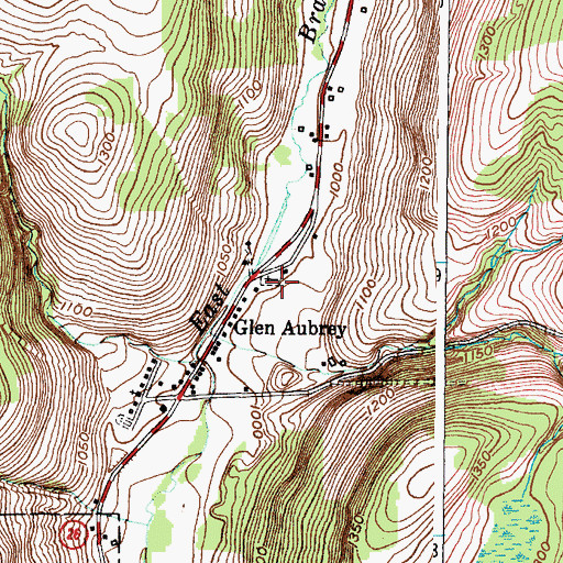 Topographic Map of Glen Aubrey Cemetery, NY