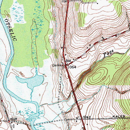 Topographic Map of Dorchester Cemetery, NY