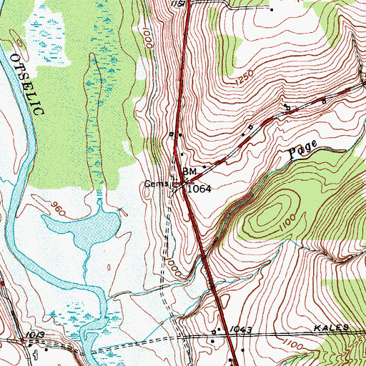 Topographic Map of Green Cemetery, NY