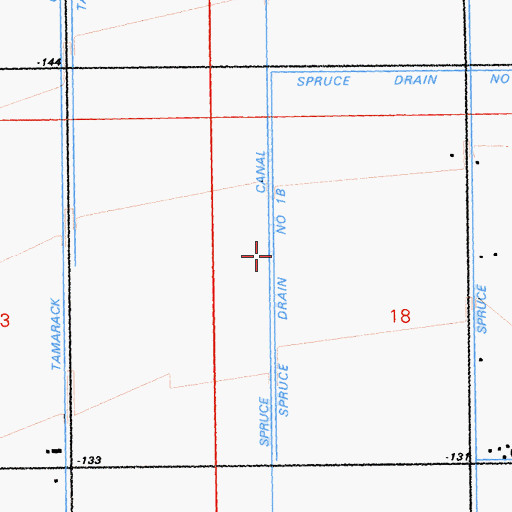 Topographic Map of Spruce Drain Number Eighteen, CA