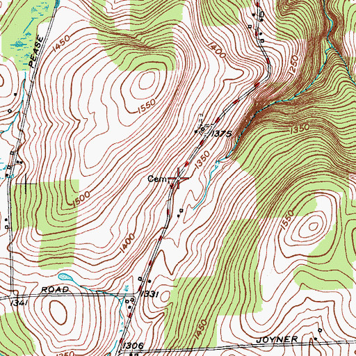 Topographic Map of Hyde Street Cemetery, NY