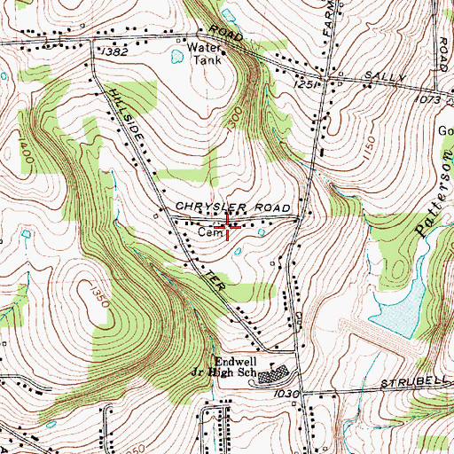 Topographic Map of Chrysler Road Cemetery, NY