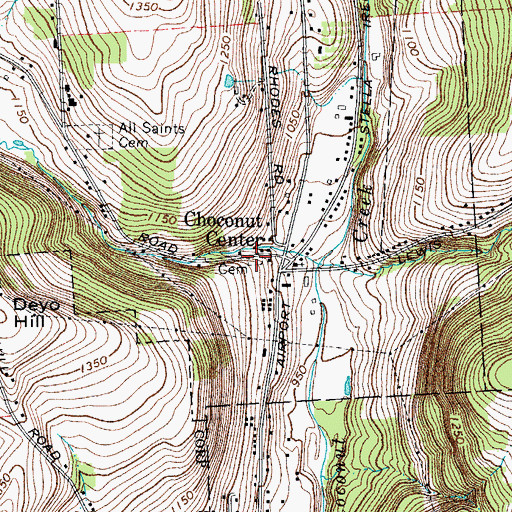 Topographic Map of Choconut Center Cemetery, NY