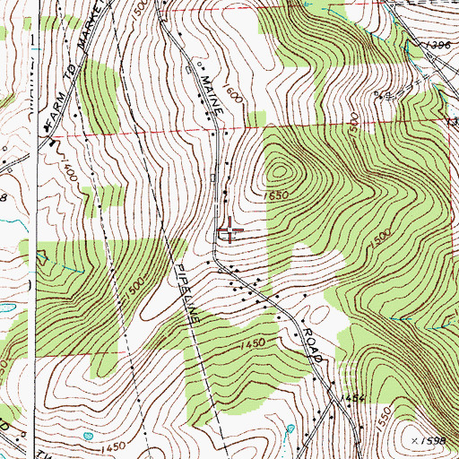 Topographic Map of East Maine Cemetery, NY