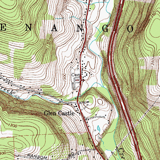 Topographic Map of Glen Castle Cemetery, NY