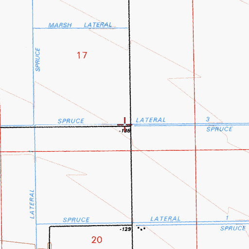 Topographic Map of Spruce Lateral Three, CA