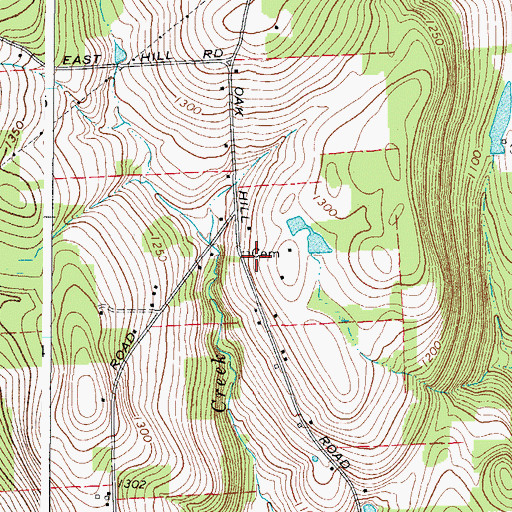 Topographic Map of Collins - Hall Cemetery, NY