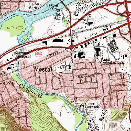 Topographic Map of Vestal Park Cemetery, NY