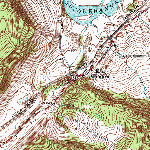 Topographic Map of East Windsor Cemetery, NY