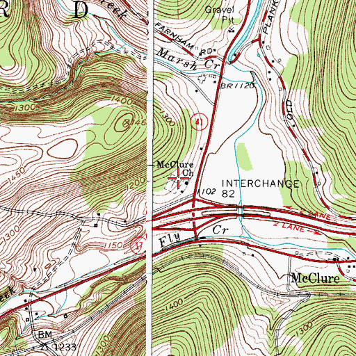 Topographic Map of McClure Cemetery, NY