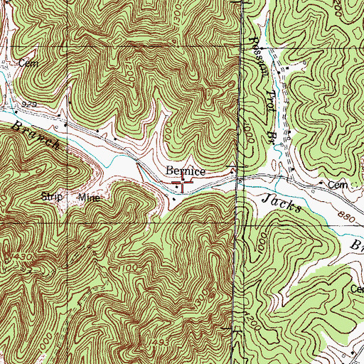Topographic Map of Bernice Post Office (historical), KY