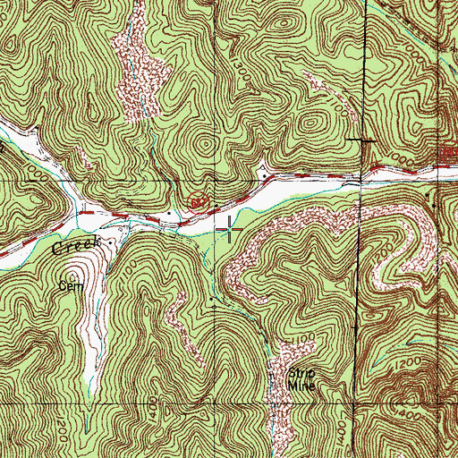 Topographic Map of Big Rock Branch, KY